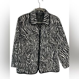 Requirements Monochrome Zebra Pattern Jacket